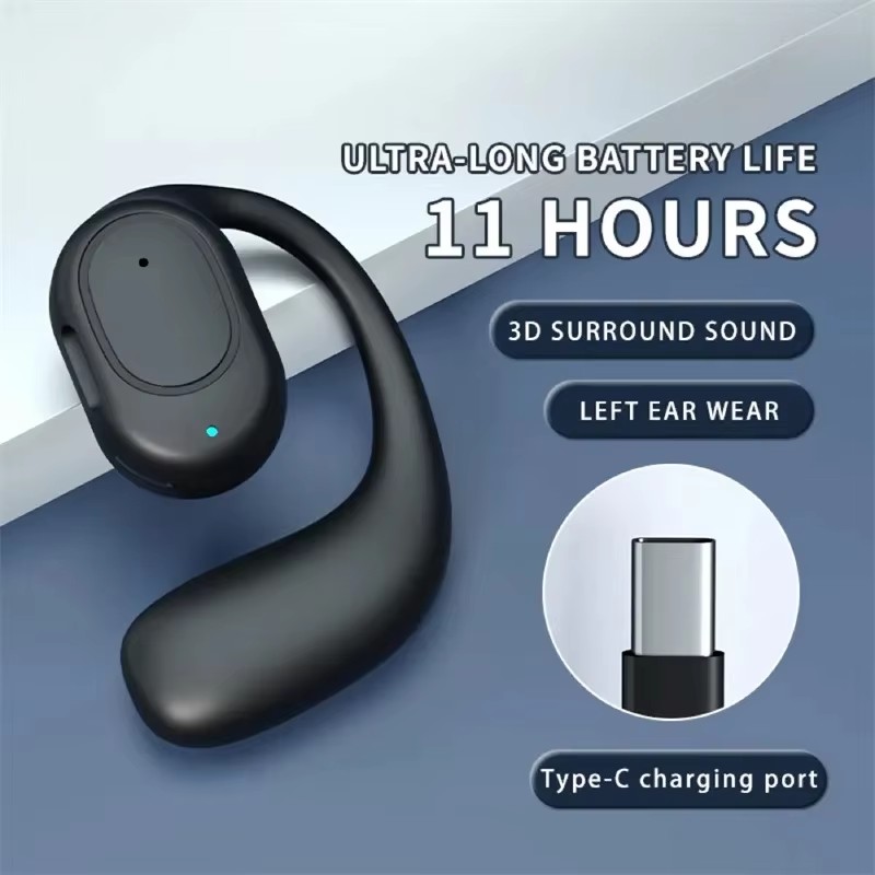 Noise Cancelling Headphone - Draadloze hoofdtelefoon Bluetooth-headset met microfoon, beengeleiding,