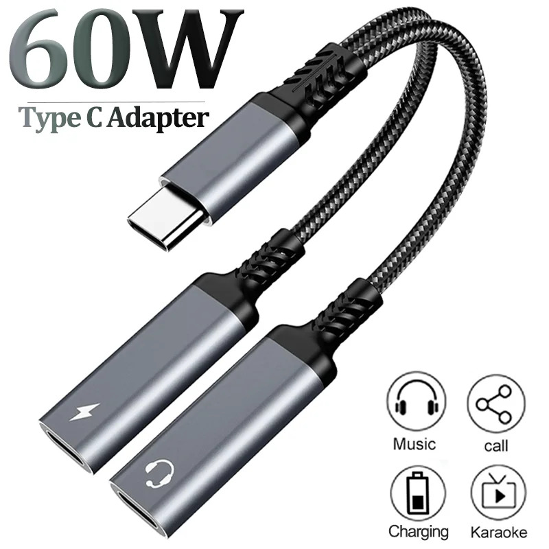 Earphone Splitter Jack - OTG 2 IN 1 USB C-splitter